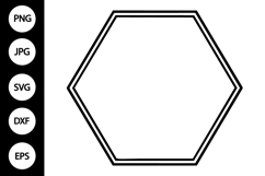 Hexagon Double Frame SVG Product Image 1