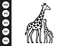 Giraffe Mama and Baby SVG Product Image 1