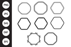 Rope Hexagon Frame SVG Product Image 1