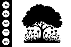 Family Tree with Heart Flowers SVG Product Image 1