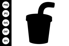 Silhouette Cup with Straw SVG Product Image 1