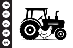 Chicken with Tractor SVG Product Image 1