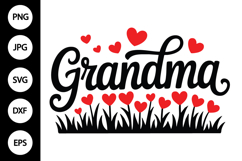 Grandma with Hearts SVG Product Image 1