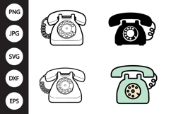 Retro Phone SVG, Retro Phone Clipart Product Image 1