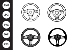 Steering Wheel SVG, Steering Wheel Clipart Product Image 1