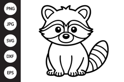 Raccoon Outline SVG, Coloring Page Product Image 1
