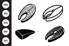 Salmon Fillet SVG, Salmon Fillet Clipart Product Image 1