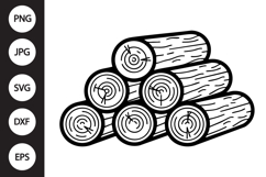 Stack of Wooden Logs SVG Product Image 1