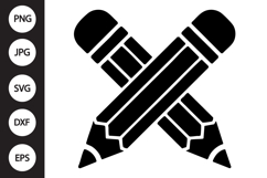 Crossed Pencils SVG Product Image 1