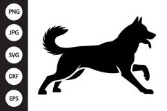 Husky Running Silhouette SVG Product Image 1