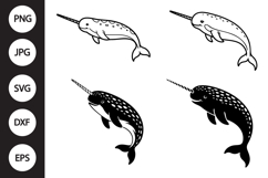 Narwhal SVG, Narwhal Clipart Product Image 1