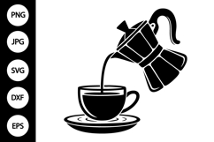 Pouring Coffee SVG Product Image 1