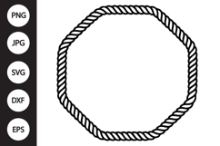 Rope Hexagon Frame SVG Product Image 1