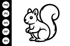 Squirrel Outline SVG, Coloring Page Product Image 1