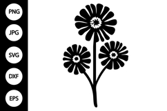 Silhouette Zinnia SVG Product Image 1