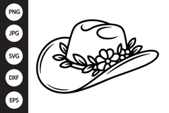 Cowboy Hat Flowers SVG Product Image 1