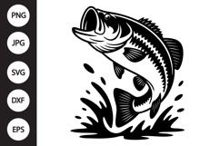 Bass Jumping SVG Product Image 1