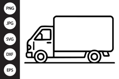 Box Truck Outline SVG, Coloring Page Product Image 1
