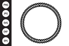 Rope Circle with Double Border SVG Product Image 1
