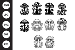 Mystical mushroom SVG Product Image 1