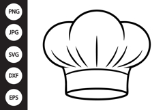 Chef Hat Outline SVG, Coloring Page Product Image 1