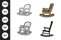 Rocking Chair SVG, Rocking Chair Clipart Product Image 1