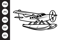 Seaplane Outline SVG, Coloring Page Product Image 1