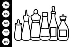 Outline Condiments SVG, Coloring Page Product Image 1