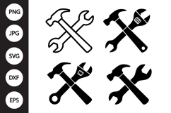 Hammer Wrench SVG, Hammer Wrench Clipart Product Image 1