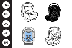 Baby Car Seat SVG, Baby Car Seat Clipart Product Image 1