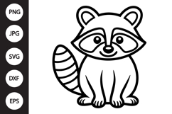 Raccoon Outline SVG, Coloring Page Product Image 1