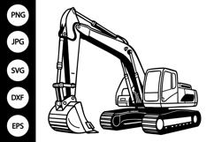 Excavator Outline SVG, Coloring Page Product Image 1