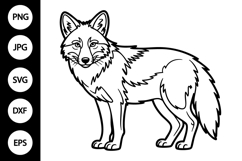 Coyote Outline SVG, Coloring Page Product Image 1