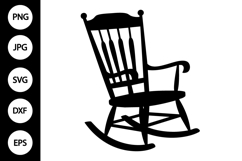 Rocking Chair Silhouette SVG Product Image 1