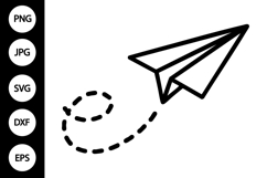 Paper Airplane Line SVG Product Image 1