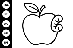 Apple and Worm SVG Product Image 1