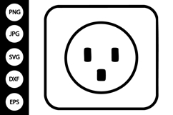 Outline Power Outlet SVG, Coloring Page Product Image 1