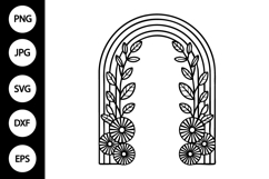 Arch Floral Frame SVG Product Image 1