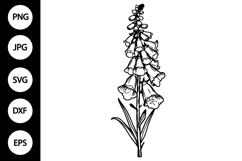 Outline Foxglove Flower SVG Product Image 1