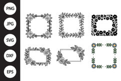 Floral Frame SVG, Floral Frame Clipart Product Image 1