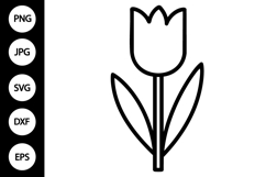 Outline Tulip SVG, Coloring Page Product Image 1