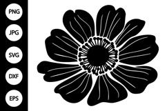 Silhouette Anemone Flower SVG Product Image 1