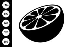 Lemon Slice Silhouette SVG Product Image 1