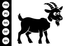 Silhouette Cartoon Goat SVG Product Image 1