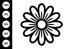 Boho Flower Outline SVG, Coloring Page Product Image 1