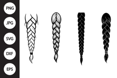 Hair Braided SVG, Hair Braided Clipart Product Image 1