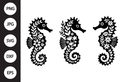 Seahorse Floral Arrangement SVG Product Image 1