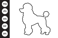 Poodle Dog Outline SVG, Coloring Page Product Image 1