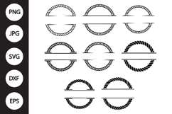 Circle Rope Split Monogram SVG, Circle Rope Clipart Product Image 1