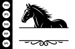 Split Monogram Horse SVG Product Image 1